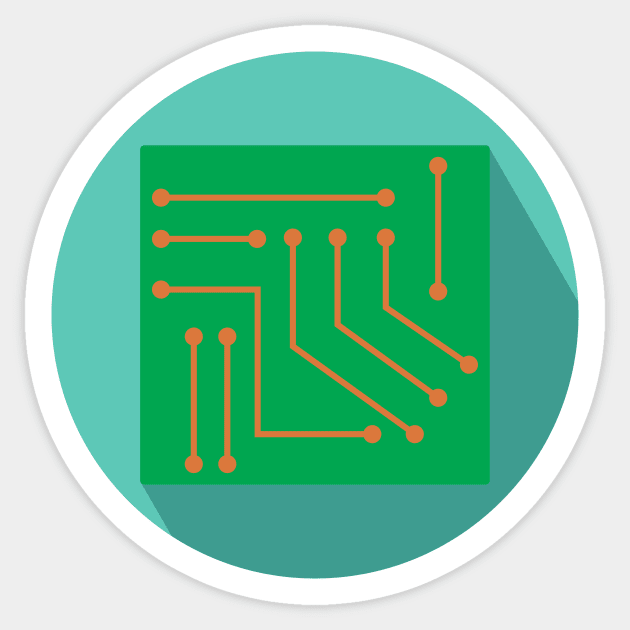 Circuit Board, Integrated circuit IC art Sticker by EngineersArt